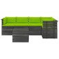 vidaXL Muebles de palets para jardín 6 pzas cojines madera maciza pino vidaXL Muebles de palets para jardín 6 pzas cojines madera maciza pino