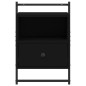 vidaXL Mesita de noche de pared madera de ingeniería negra 40x30x61 cm vidaXL Mesita de noche de pared madera de ingeniería negra 40x30x61 cm
