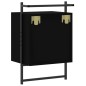 vidaXL Mesita de noche de pared madera de ingeniería negra 40x30x61 cm vidaXL Mesita de noche de pared madera de ingeniería negra 40x30x61 cm