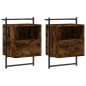 vidaXL Mesitas de noche de pared 2 unidades roble Sonoma 40x30x61 cm