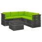 vidaXL Muebles de palets para jardín 6 pzas cojines madera maciza pino vidaXL Muebles de palets para jardín 6 pzas cojines madera maciza pino