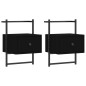 vidaXL Mesitas de noche de pared 2 unidades negro 35x30x51 cm vidaXL Mesitas de noche de pared 2 unidades negro 35x30x51 cm