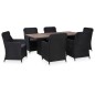 idaXL Juego de comedor de jardín 7 piezas ratán sintético negro idaXL Juego de comedor de jardín 7 piezas ratán sintético negro