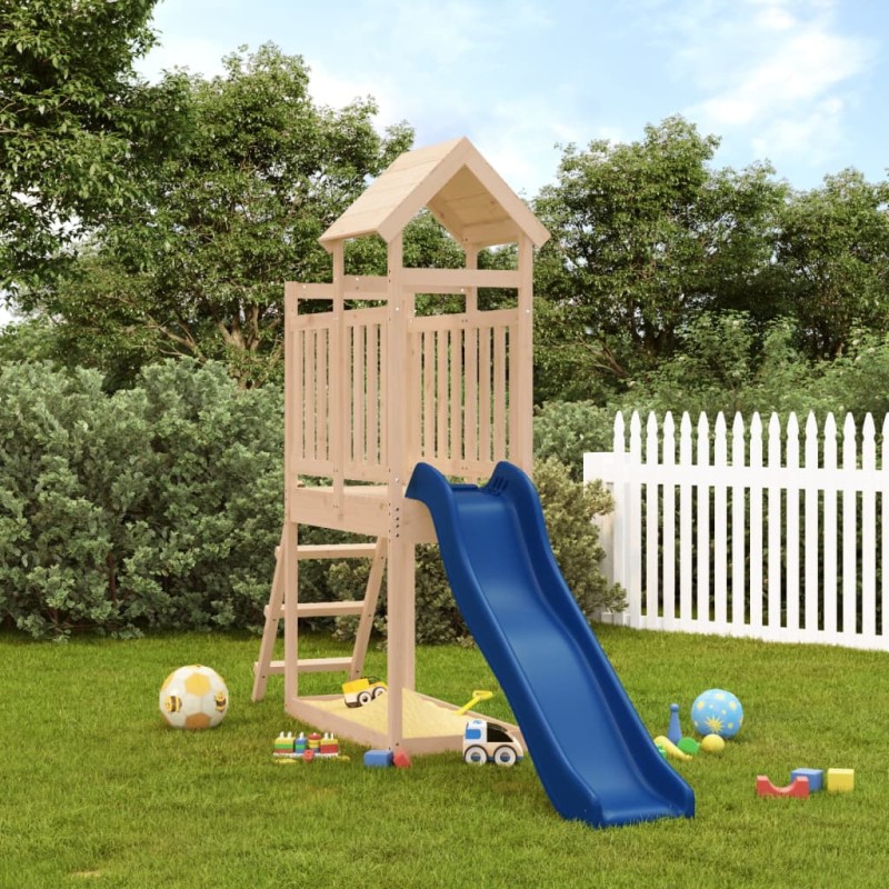 vidaXL Parque infantil de exterior madera maciza de pino