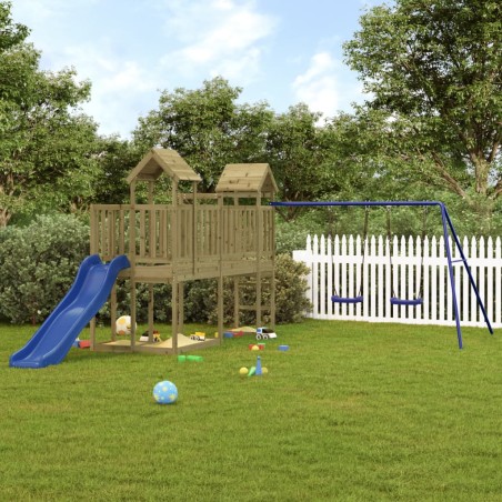 vidaXL Parque infantil de exterior madera de pino impregnada