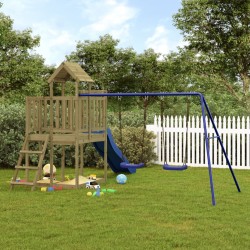 vidaXL Parque infantil de exterior madera de pino impregnada