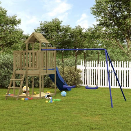vidaXL Parque infantil de exterior madera de pino impregnada
