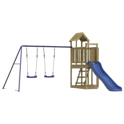 vidaXL Parque infantil de exterior madera de pino impregnada