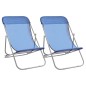 vidaXL Sillas de playa plegables 2 uds textilene acero recubierto azul vidaXL Sillas de playa plegables 2 uds textilene acero recubierto azul