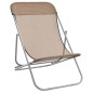vidaXL Silla de playa plegable 2 uds acero recubierto textilene taupe vidaXL Silla de playa plegable 2 uds acero recubierto textilene taupe
