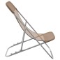 vidaXL Silla de playa plegable 2 uds acero recubierto textilene taupe vidaXL Silla de playa plegable 2 uds acero recubierto textilene taupe