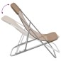 vidaXL Silla de playa plegable 2 uds acero recubierto textilene taupe vidaXL Silla de playa plegable 2 uds acero recubierto textilene taupe