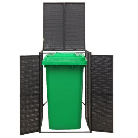 vidaXL Cobertizo para contenedor de basura ratán PE 70x80x117 cm