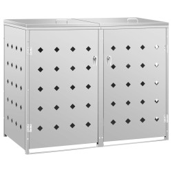 vidaXL Cobertizo contenedor de basura doble acero inoxidable 240L