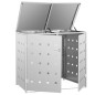 vidaXL Cobertizo contenedor de basura doble acero inoxidable 240L