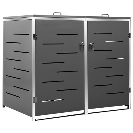 vidaXL Cobertizo para dos contenedores basura acero 138x77,5x112,5 cm