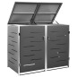vidaXL Cobertizo para dos contenedores basura acero 138x77,5x112,5 cm