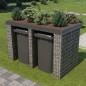 vidaXL Muro de gaviones para contenedor de basura acero 190x100x130cm