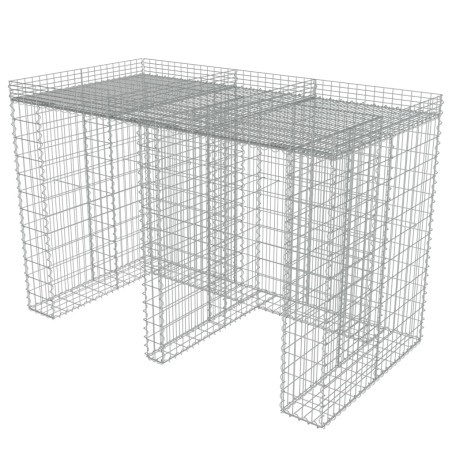 vidaXL Muro de gaviones para contenedor de basura acero 190x100x130cm