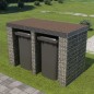 vidaXL Muro de gaviones para contenedor de basura acero 190x100x130cm
