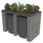 vidaXL Muro de gaviones para contenedor de basura acero 190x100x130cm