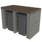 vidaXL Muro de gaviones para contenedor de basura acero 190x100x130cm
