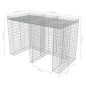vidaXL Muro de gaviones para contenedor de basura acero 190x100x130cm