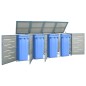 vidaXL Cobertizo para 4 contenedores basura acero 276,5x77,5x112,5 cm vidaXL Cobertizo para 4 contenedores basura acero 276,5x77,5x112,5 cm