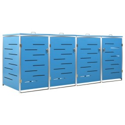 vidaXL Cobertizo para 4 contenedores basura acero 276,5x77,5x112,5 cm