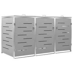 vidaXL Cobertizo para tres contenedores basura acero 207x77,5x112,5 cm
