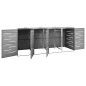 vidaXL Cobertizo para 4 contenedores basura acero 276,5x77,5x112,5 cm vidaXL Cobertizo para 4 contenedores basura acero 276,5x77,5x112,5 cm