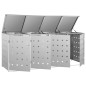 vidaXL Cobertizo contenedor de basura cuádruple acero inoxidable 240L vidaXL Cobertizo contenedor de basura cuádruple acero inoxidable 240L