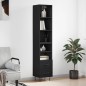 vidaXL Aparador de madera contrachapada negro 34,5x34x180 cm vidaXL Aparador de madera contrachapada negro 34,5x34x180 cm