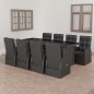 vidaXL Set comedor de jardín 9 piezas y cojines ratán sintético negro vidaXL Set comedor de jardín 9 piezas y cojines ratán sintético negro
