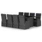 vidaXL Set comedor de jardín 9 piezas y cojines ratán sintético negro vidaXL Set comedor de jardín 9 piezas y cojines ratán sintético negro