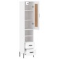 vidaXL Aparador alto madera contrachapada blanco 34,5x34x180 cm vidaXL Aparador alto madera contrachapada blanco 34,5x34x180 cm
