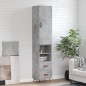 vidaXL Aparador de madera contrachapada gris hormigón 34,5x34x180 cm vidaXL Aparador de madera contrachapada gris hormigón 34,5x34x180 cm