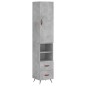 vidaXL Aparador de madera contrachapada gris hormigón 34,5x34x180 cm vidaXL Aparador de madera contrachapada gris hormigón 34,5x34x180 cm