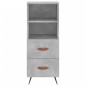 vidaXL Aparador de madera contrachapada gris hormigón 34,5x34x180 cm vidaXL Aparador de madera contrachapada gris hormigón 34,5x34x180 cm