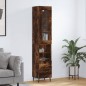 vidaXL Aparador de madera contrachapada roble ahumado 34,5x34x180 cm vidaXL Aparador de madera contrachapada roble ahumado 34,5x34x180 cm