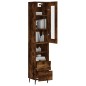 vidaXL Aparador de madera contrachapada roble ahumado 34,5x34x180 cm vidaXL Aparador de madera contrachapada roble ahumado 34,5x34x180 cm