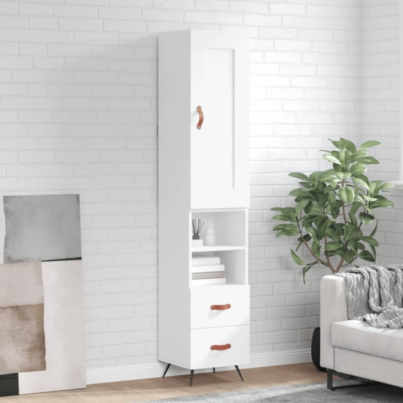 vidaXL Aparador alto madera contrachapada blanco 34,5x34x180 cm vidaXL Aparador alto madera contrachapada blanco 34,5x34x180 cm