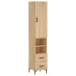 vidaXL Aparador de madera contrachapada roble Sonoma 34,5x34x180 cm vidaXL Aparador de madera contrachapada roble Sonoma 34,5x34x180 cm