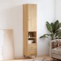 vidaXL Aparador de madera contrachapada roble Sonoma 34,5x34x180 cm vidaXL Aparador de madera contrachapada roble Sonoma 34,5x34x180 cm