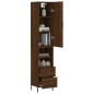 vidaXL Aparador alto madera contrachapada roble marrón 34,5x34x180 cm vidaXL Aparador alto madera contrachapada roble marrón 34,5x34x180 cm