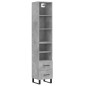 vidaXL Aparador de madera contrachapada gris hormigón 34,5x34x180 cm