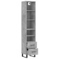 vidaXL Aparador de madera contrachapada gris hormigón 34,5x34x180 cm