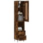 vidaXL Aparador de madera contrachapada roble ahumado 34,5x34x180 cm