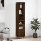 vidaXL Aparador alto madera contrachapada roble marrón 34,5x34x180 cm vidaXL Aparador alto madera contrachapada roble marrón 34,5x34x180 cm