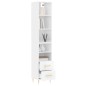 vidaXL Aparador alto madera contrachapada blanco brillo 34,5x34x180 cm